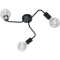 Trion Dolla LED Ceiling Light Matte Black Ø47cm 3x E27 Trion Dolla LED Ceiling Light Matte Black Ø47cm 3x E27