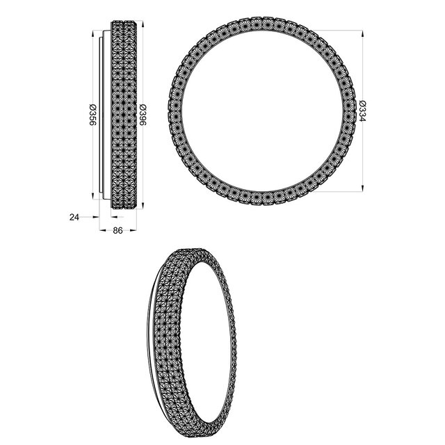 ronde mat witte LED plafondlamp 21W dimbaar warm wit licht 3000K 2200 lumen
