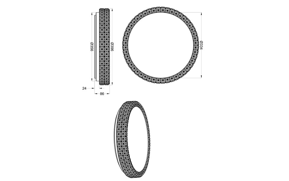 HLW LED LED Ceiling Light - Trion Pegyon - 21W - Warm White 3000K - Dimmable - Star Light - Round - Matte White - Acrylic