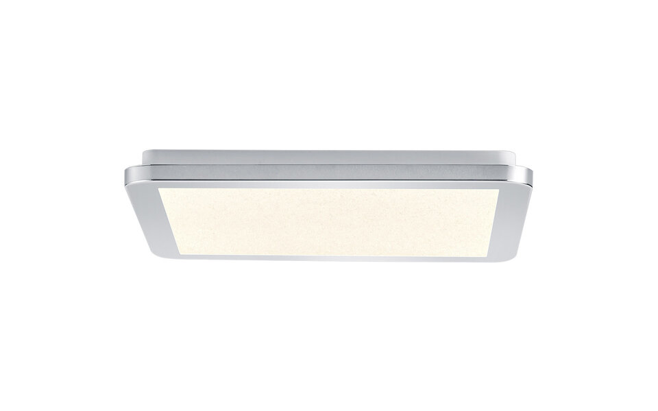 HLW LED LED Ceiling Light - Bathroom Light - Trion Ceaniry - Surface Mounted Square 18W - Splashproof IP44 - Dimmable - Warm White 3000K - Gloss Chrome