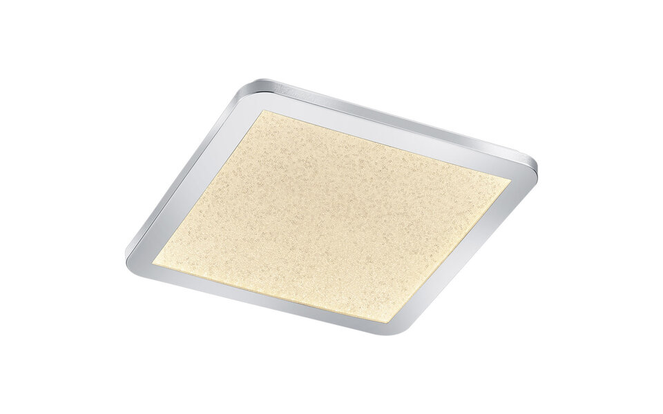 HLW LED LED Plafondlamp - Badkamerlamp - Trion Ceaniry - Opbouw Vierkant 18W - Spatwaterdicht IP44 - Dimbaar - Warm Wit 3000K - Glans Chroom