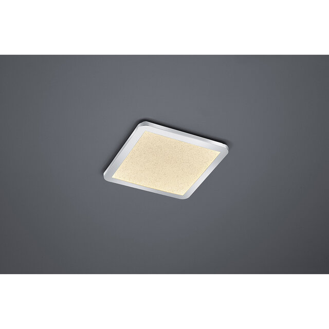 HLW LED LED Plafondlamp - Badkamerlamp - Trion Ceaniry - Opbouw Vierkant 18W - Spatwaterdicht IP44 - Dimbaar - Warm Wit 3000K - Glans Chroom