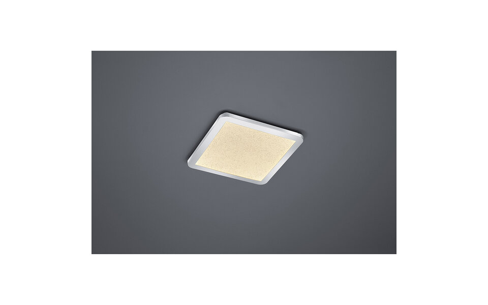 HLW LED LED Plafondlamp - Badkamerlamp - Trion Ceaniry - Opbouw Vierkant 18W - Spatwaterdicht IP44 - Dimbaar - Warm Wit 3000K - Glans Chroom