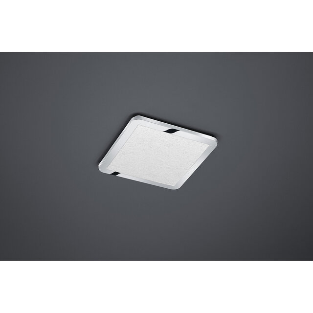 HLW LED LED Plafondlamp - Badkamerlamp - Trion Ceaniry - Opbouw Vierkant 18W - Spatwaterdicht IP44 - Dimbaar - Warm Wit 3000K - Glans Chroom