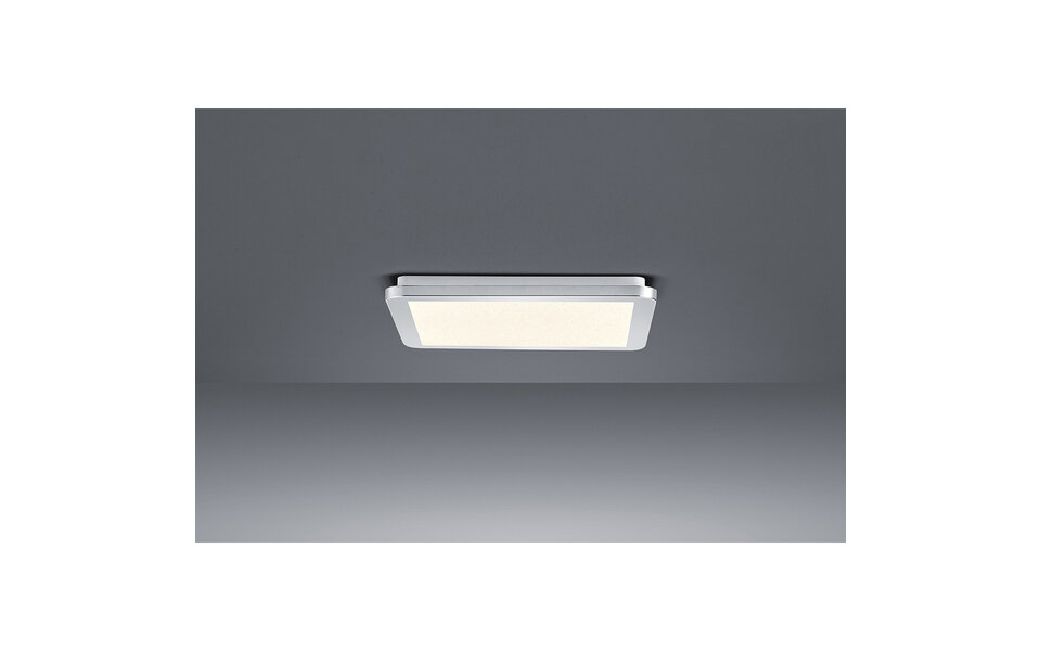 HLW LED LED Plafondlamp - Badkamerlamp - Trion Ceaniry - Opbouw Vierkant 18W - Spatwaterdicht IP44 - Dimbaar - Warm Wit 3000K - Glans Chroom