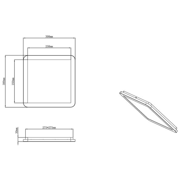 HLW LED LED Plafondlamp - Badkamerlamp - Trion Ceaniry - Opbouw Vierkant 18W - Spatwaterdicht IP44 - Dimbaar - Warm Wit 3000K - Glans Chroom HLW LED LED Plafondlamp - Badkamerlamp - Trion Ceaniry - Opbouw Vierkant 18W - Spatwaterdicht IP44 - Dimbaar - Warm Wit 3000K - Glans Chroom