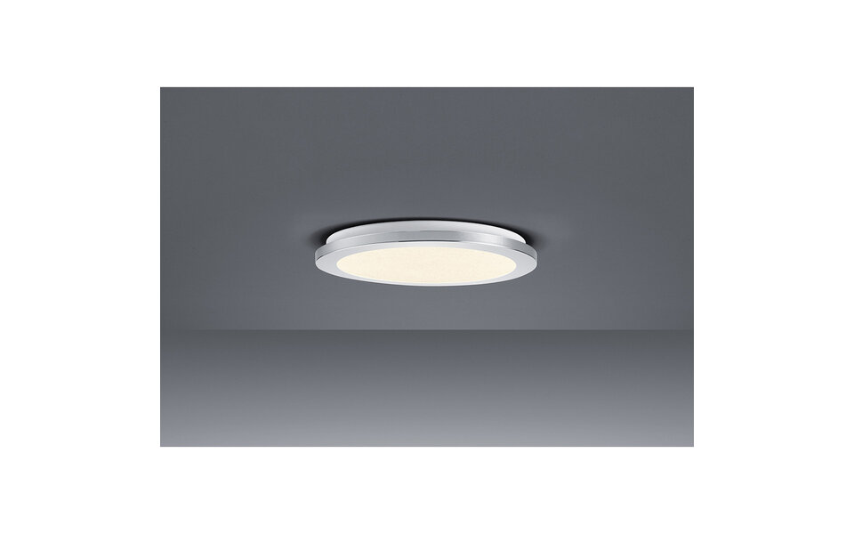 HLW LED LED Ceiling Light - Bathroom Light - Trion Ceaniry - Surface Mounted Round 15W - Splashproof IP44 - Dimmable - Warm White 3000K - Gloss Chrome HLW LED LED Ceiling Light - Bathroom Light - Trion Ceaniry - Surface Mounted Round 15W - Splashproof IP44 - Dimmable - Warm White 3000K - Gloss Chrome