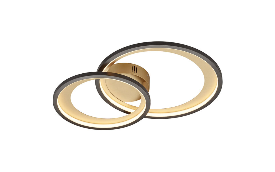 HLW LED LED Ceiling Light - Trion Granity - 29W - Warm White 3000K - Dimmable - Oval - Matte Black - Aluminum