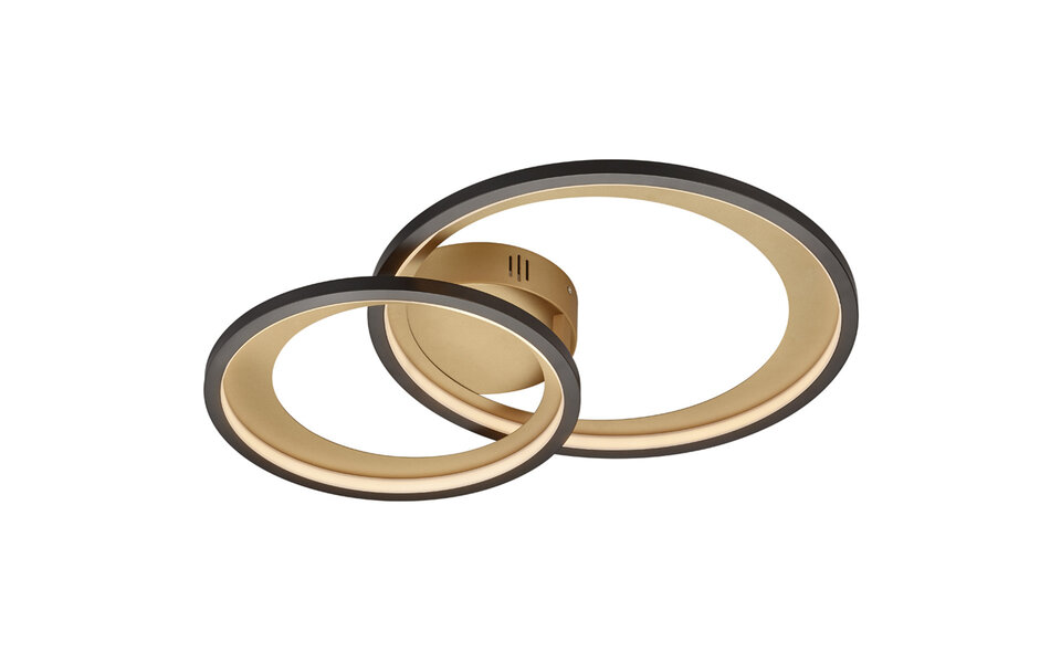 HLW LED LED Plafondlamp - Trion Granity - 29W - Warm Wit 3000K - Dimbaar - Ovaal - Mat Zwart - Aluminium