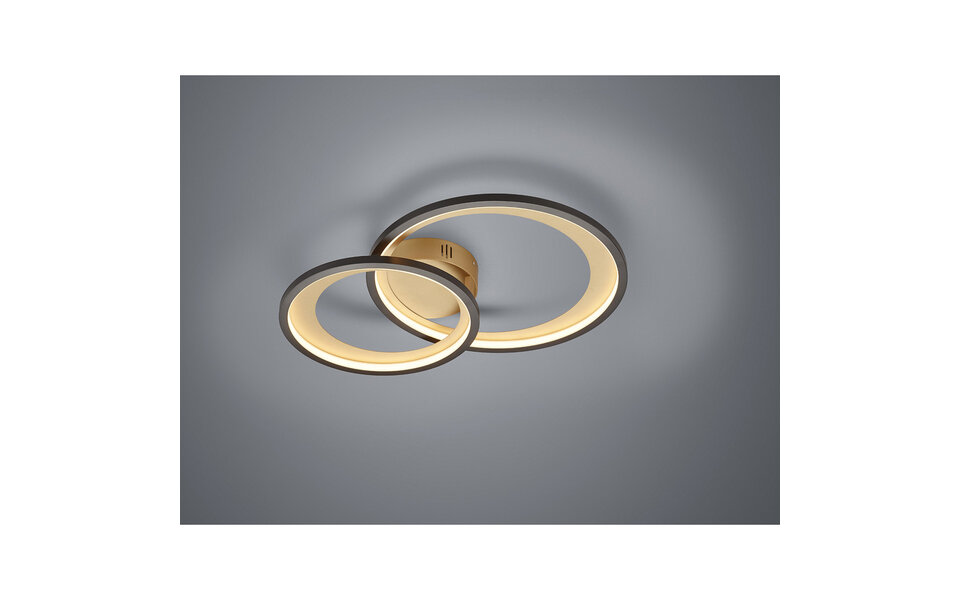 HLW LED LED Plafondlamp - Trion Granity - 29W - Warm Wit 3000K - Dimbaar - Ovaal - Mat Zwart - Aluminium