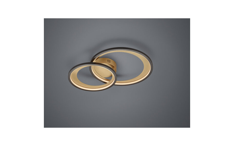 HLW LED LED Plafondlamp - Trion Granity - 29W - Warm Wit 3000K - Dimbaar - Ovaal - Mat Zwart - Aluminium