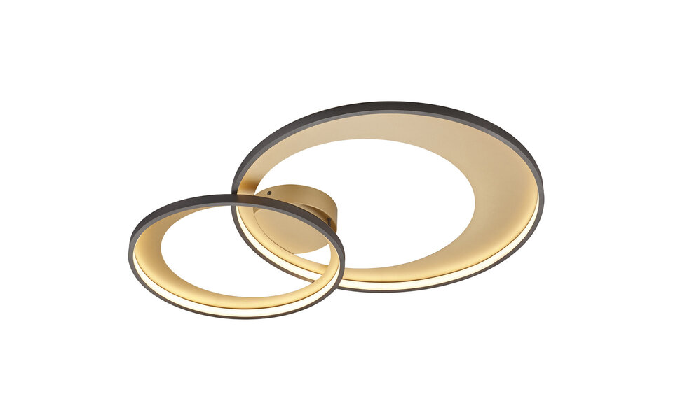 HLW LED LED Plafondlamp - Trion Granity - 36W - Warm Wit 3000K - Dimbaar - Ovaal - Mat Zwart - Aluminium