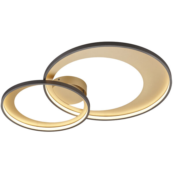 HLW LED LED Plafondlamp - Trion Granity - 36W - Warm Wit 3000K - Dimbaar - Ovaal - Mat Zwart - Aluminium