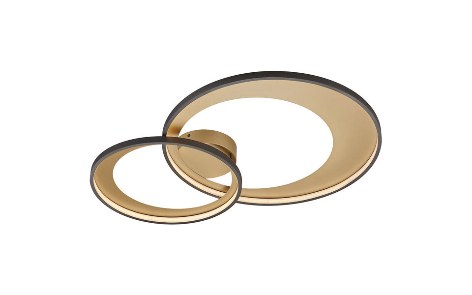 HLW LED LED Ceiling Light - Trion Granity - 36W - Warm White 3000K - Dimmable - Oval - Matte Black - Aluminum