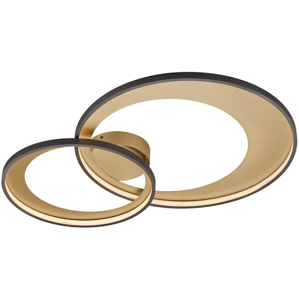 HLW LED LED Plafondlamp - Trion Granity - 36W - Warm Wit 3000K - Dimbaar - Ovaal - Mat Zwart - Aluminium