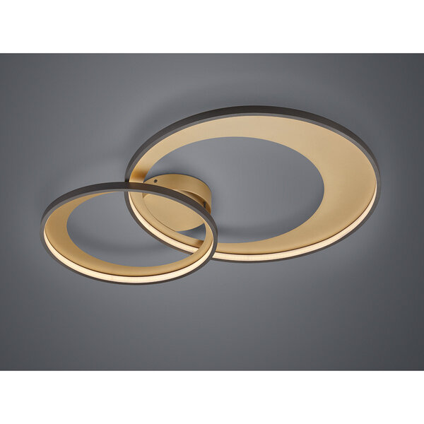 HLW LED LED Plafondlamp - Trion Granity - 36W - Warm Wit 3000K - Dimbaar - Ovaal - Mat Zwart - Aluminium