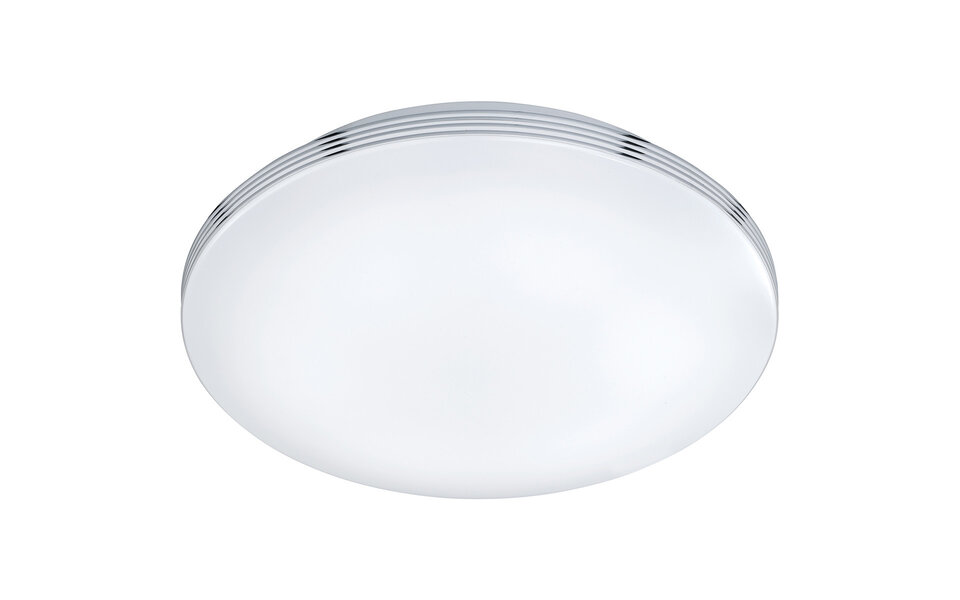 HLW LED LED Ceiling Light - Bathroom Light - Trion Apity - Surface Mounted Round 18W - Splashproof IP44 - Warm White 3000K - Gloss Chrome - Aluminum