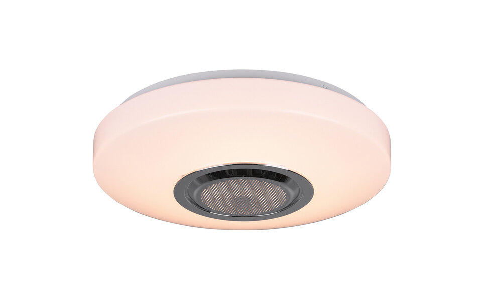 HLW LED LED Ceiling Light - Trion Niamy - 10W - Bluetooth Speaker - RGBW - Dimmable - Remote Control - Round - Matte White