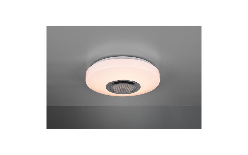 HLW LED LED Ceiling Light - Trion Niamy - 10W - Bluetooth Speaker - RGBW - Dimmable - Remote Control - Round - Matte White