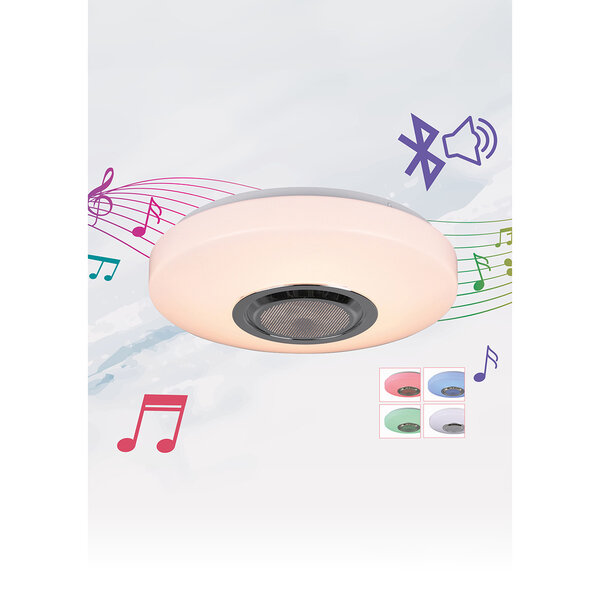 HLW LED LED Plafondlamp - Trion Niamy - 10W - Bluetooth Luidspreker - RGBW - Dimbaar - Afstandsbediening - Rond - Mat Wit HLW LED LED Plafondlamp - Trion Niamy - 10W - Bluetooth Luidspreker - RGBW - Dimbaar - Afstandsbediening - Rond - Mat Wit