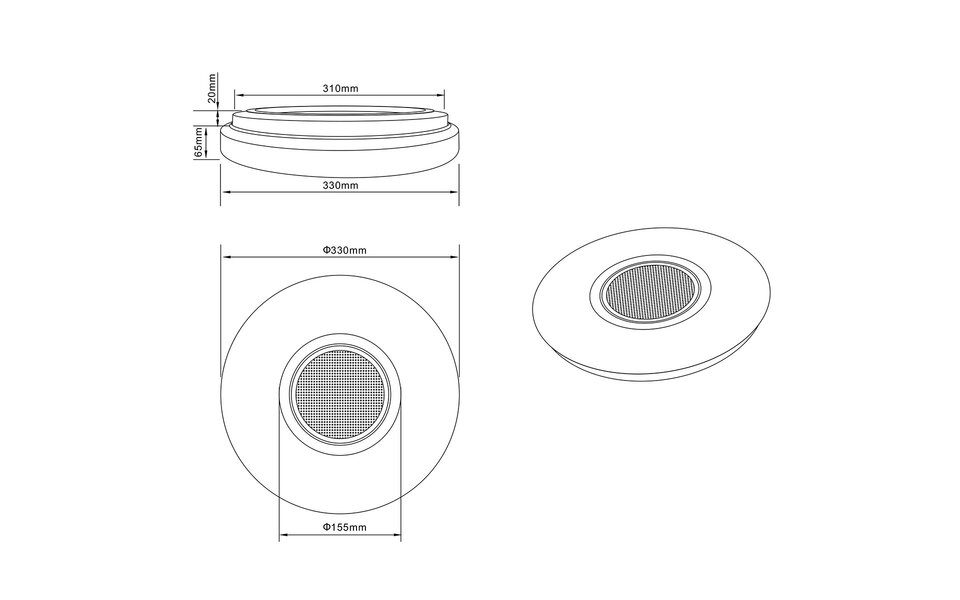 HLW LED LED Plafondlamp - Trion Niamy - 10W - Bluetooth Luidspreker - RGBW - Dimbaar - Afstandsbediening - Rond - Mat Wit
