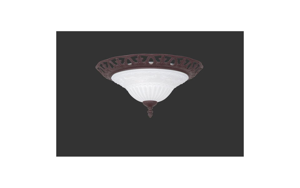 HLW LED LED Ceiling Light - Trion Rustina - Surface Mounted Round - E27 Fitting - 2 Lights - Rust Color - Aluminum