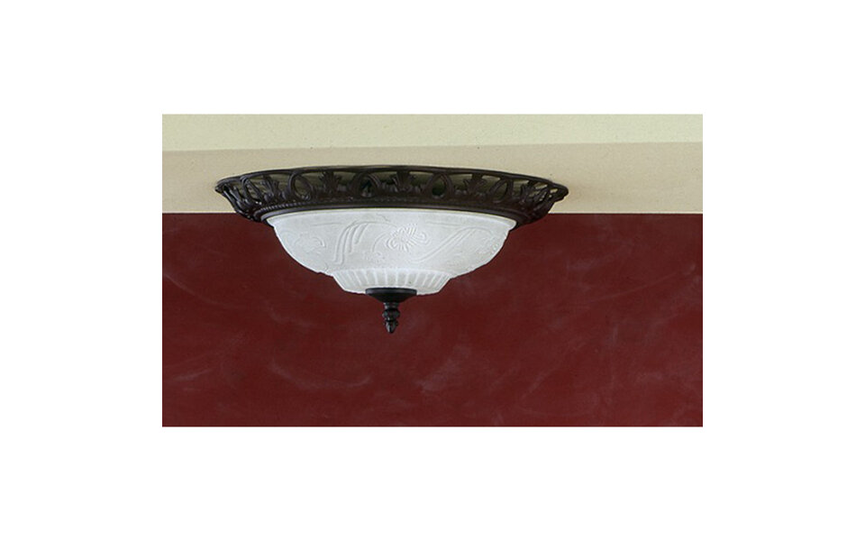 HLW LED LED Ceiling Light - Trion Rustina - Surface Mounted Round - E27 Fitting - 2 Lights - Rust Color - Aluminum