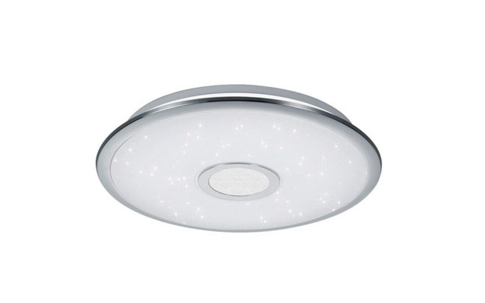 HLW LED LED ceiling light - Trion Osirina - 30W - Adjustable color - Dimmable - Remote control - Round - Gloss chrome - Plastic