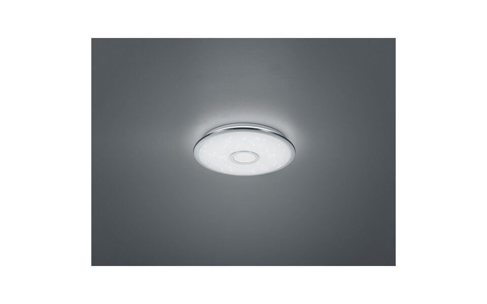 HLW LED LED Plafondlamp - Trion Osirina - 30W - Aanpasbare Kleur - Dimbaar - Afstandsbediening - Rond - Glans Chroom - Kunststof HLW LED LED Plafondlamp - Trion Osirina - 30W - Aanpasbare Kleur - Dimbaar - Afstandsbediening - Rond - Glans Chroom - Kunststof