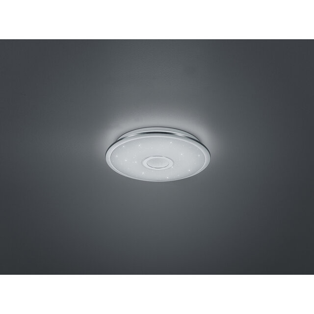 HLW LED LED Plafondlamp - Trion Osirina - 30W - Aanpasbare Kleur - Dimbaar - Afstandsbediening - Rond - Glans Chroom - Kunststof HLW LED LED Plafondlamp - Trion Osirina - 30W - Aanpasbare Kleur - Dimbaar - Afstandsbediening - Rond - Glans Chroom - Kunststof