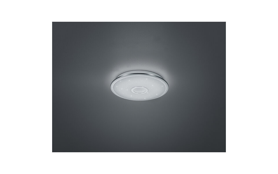 HLW LED LED Plafondlamp - Trion Osirina - 30W - Aanpasbare Kleur - Dimbaar - Afstandsbediening - Rond - Glans Chroom - Kunststof HLW LED LED Plafondlamp - Trion Osirina - 30W - Aanpasbare Kleur - Dimbaar - Afstandsbediening - Rond - Glans Chroom - Kunststof
