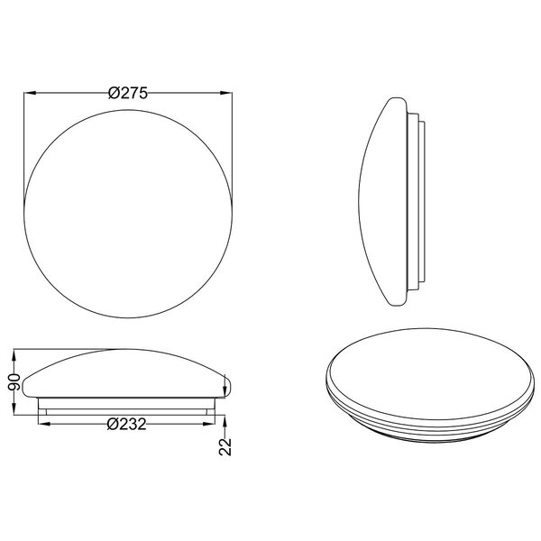 HLW LED LED Plafondlamp - Badkamerlamp - Trion Acinoa - Spatwaterdicht IP44 - 12W - Natuurlijk Wit 4000K - Rond - Mat Wit HLW LED LED Plafondlamp - Badkamerlamp - Trion Acinoa - Spatwaterdicht IP44 - 12W - Natuurlijk Wit 4000K - Rond - Mat Wit