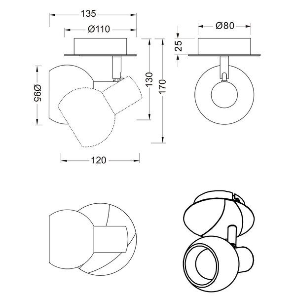 HLW LED LED Wandspot - Trion Besina - E14 Fitting - Rond - Mat Nikkel - Aluminium HLW LED LED Wandspot - Trion Besina - E14 Fitting - Rond - Mat Nikkel - Aluminium