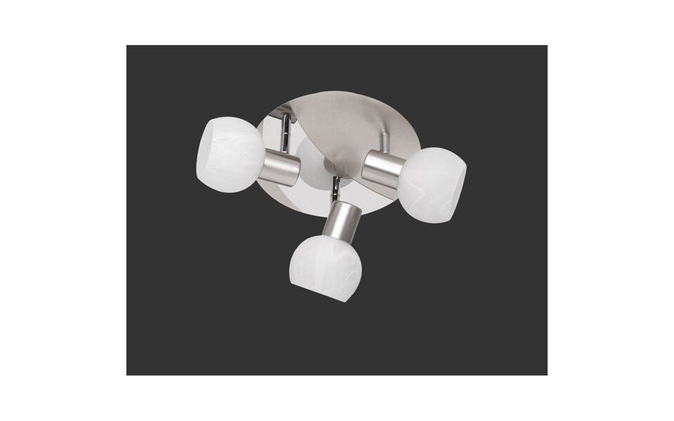 HLW LED LED Ceiling Spotlight - Trion Besina - E14 Fitting - 3-light - Round - Matte Nickel - Aluminum