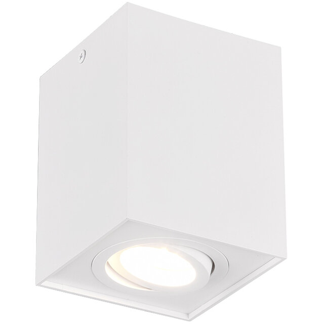 LED plafondspot Trion Bisqy GU10 mat wit vierkant draaibaar Binnenverlichting