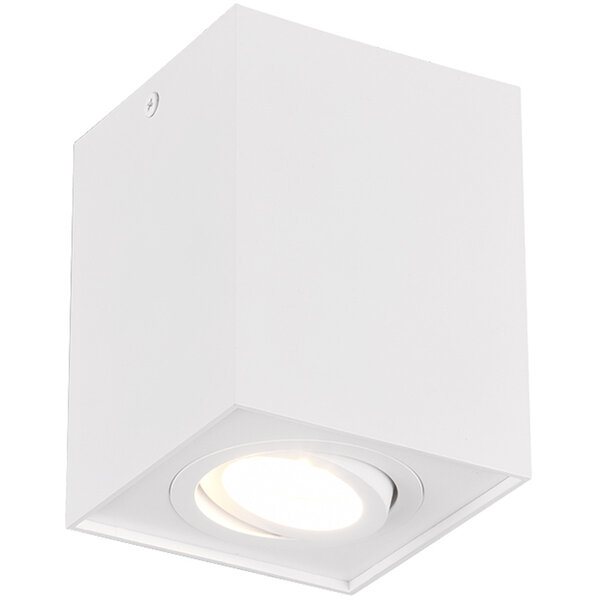HLW LED LED Plafondspot - Trion Bisqy - GU10 Fitting - 1-lichts - Vierkant - Mat Wit - Aluminium HLW LED LED Plafondspot - Trion Bisqy - GU10 Fitting - 1-lichts - Vierkant - Mat Wit - Aluminium