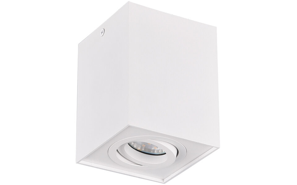 HLW LED LED Ceiling Spotlight - Trion Bisqy - GU10 Fitting - 1-light - Square - Matte White - Aluminum