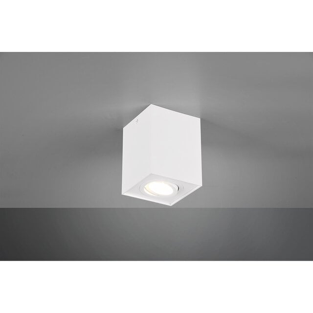 HLW LED LED Plafondspot - Trion Bisqy - GU10 Fitting - 1-lichts - Vierkant - Mat Wit - Aluminium