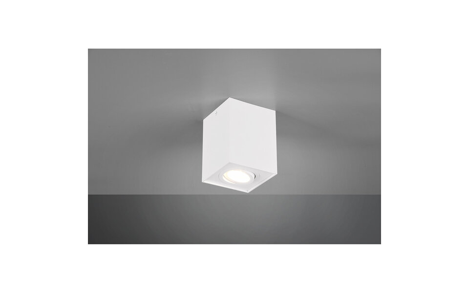 HLW LED LED Plafondspot - Trion Bisqy - GU10 Fitting - 1-lichts - Vierkant - Mat Wit - Aluminium
