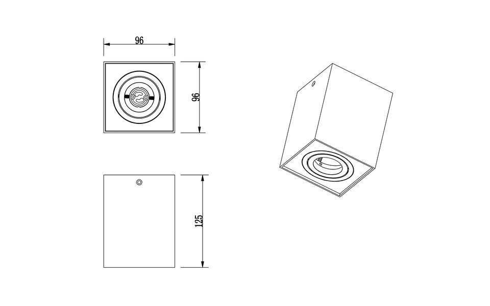 HLW LED LED Ceiling Spotlight - Trion Bisqy - GU10 Fitting - 1-light - Square - Matte White - Aluminum