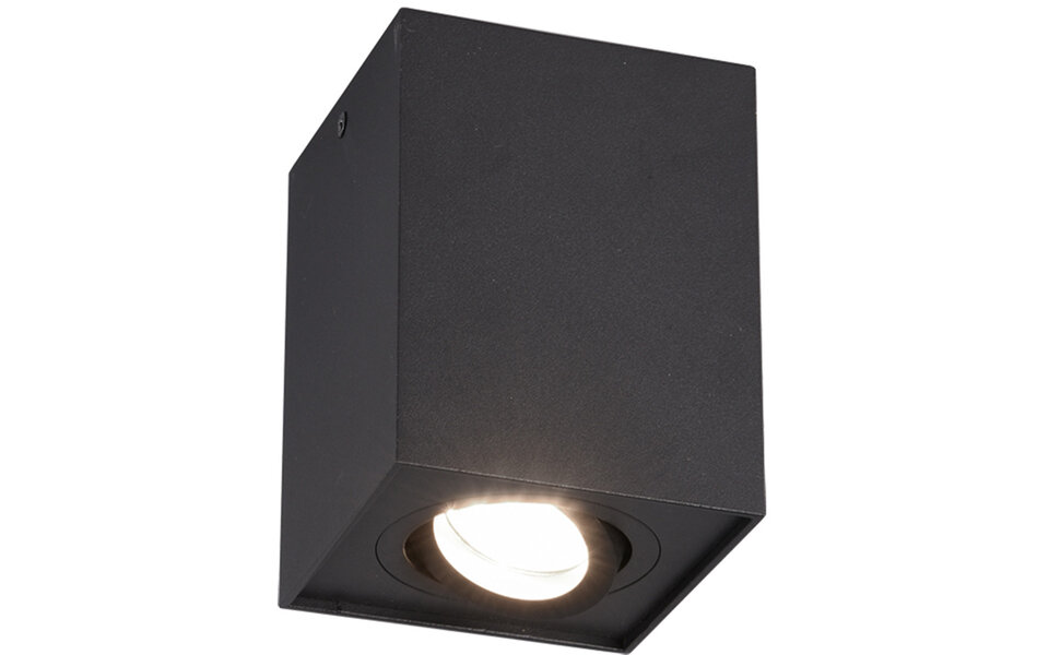 HLW LED LED Plafondspot - Trion Bisqy - GU10 Fitting - 1-lichts - Vierkant - Mat Zwart - Aluminium HLW LED LED Plafondspot - Trion Bisqy - GU10 Fitting - 1-lichts - Vierkant - Mat Zwart - Aluminium