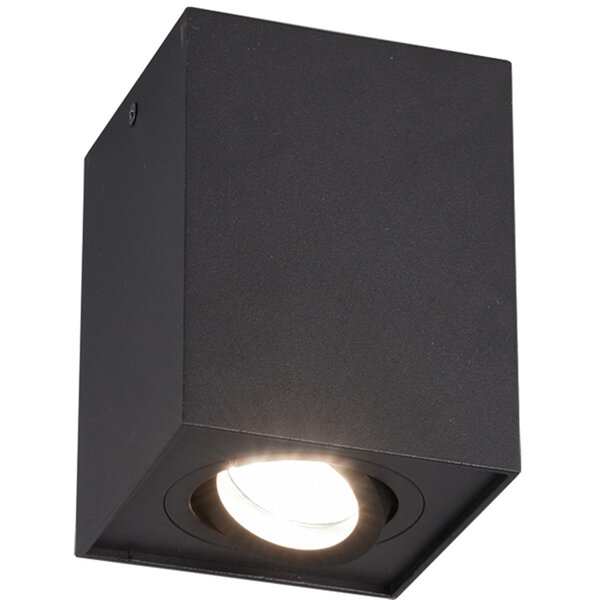 HLW LED LED Plafondspot - Trion Bisqy - GU10 Fitting - 1-lichts - Vierkant - Mat Zwart - Aluminium HLW LED LED Plafondspot - Trion Bisqy - GU10 Fitting - 1-lichts - Vierkant - Mat Zwart - Aluminium