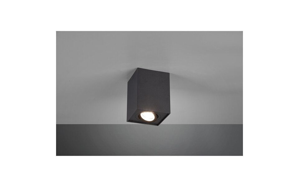 HLW LED LED ceiling spotlight - Trion Bisqy - GU10 fitting - 1 light - Square - Matte black - Aluminum HLW LED LED ceiling spotlight - Trion Bisqy - GU10 fitting - 1 light - Square - Matte black - Aluminum