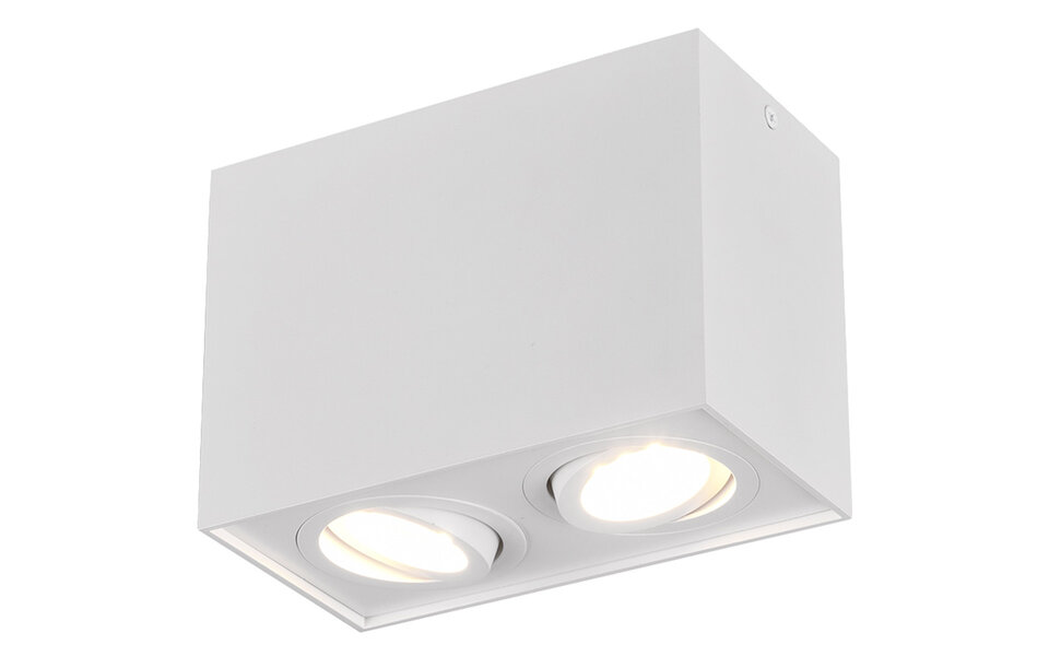HLW LED LED Ceiling Spotlight - Trion Bisqy - GU10 Fitting - 2-light - Rectangular - Matt White - Aluminum HLW LED LED Ceiling Spotlight - Trion Bisqy - GU10 Fitting - 2-light - Rectangular - Matt White - Aluminum