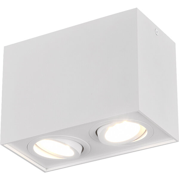 HLW LED LED Plafondspot - Trion Bisqy - GU10 Fitting - 2-lichts - Rechthoek - Mat Wit - Aluminium HLW LED LED Plafondspot - Trion Bisqy - GU10 Fitting - 2-lichts - Rechthoek - Mat Wit - Aluminium
