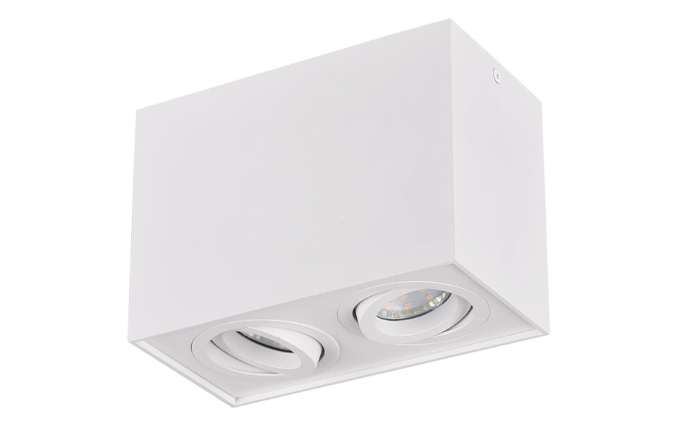 HLW LED LED Ceiling Spotlight - Trion Bisqy - GU10 Fitting - 2-light - Rectangular - Matt White - Aluminum HLW LED LED Ceiling Spotlight - Trion Bisqy - GU10 Fitting - 2-light - Rectangular - Matt White - Aluminum