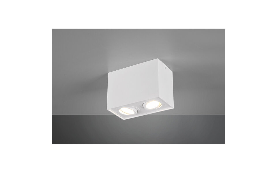 HLW LED LED Plafondspot - Trion Bisqy - GU10 Fitting - 2-lichts - Rechthoek - Mat Wit - Aluminium HLW LED LED Plafondspot - Trion Bisqy - GU10 Fitting - 2-lichts - Rechthoek - Mat Wit - Aluminium