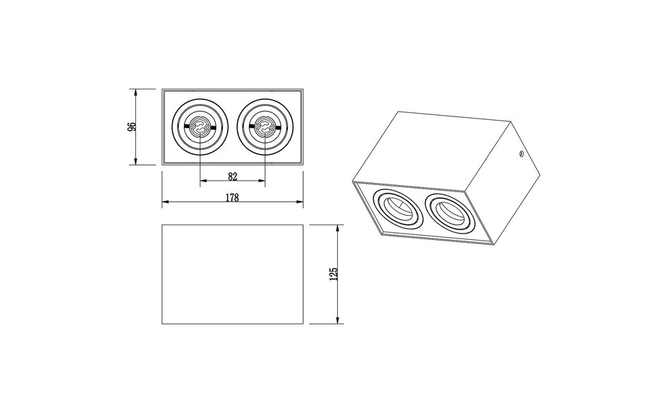 HLW LED LED Ceiling Spotlight - Trion Bisqy - GU10 Fitting - 2-light - Rectangular - Matt White - Aluminum HLW LED LED Ceiling Spotlight - Trion Bisqy - GU10 Fitting - 2-light - Rectangular - Matt White - Aluminum