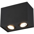 HLW LED LED Plafondspot - Trion Bisqy - GU10 Fitting - 2-lichts - Rechthoek - Mat Zwart - Aluminium