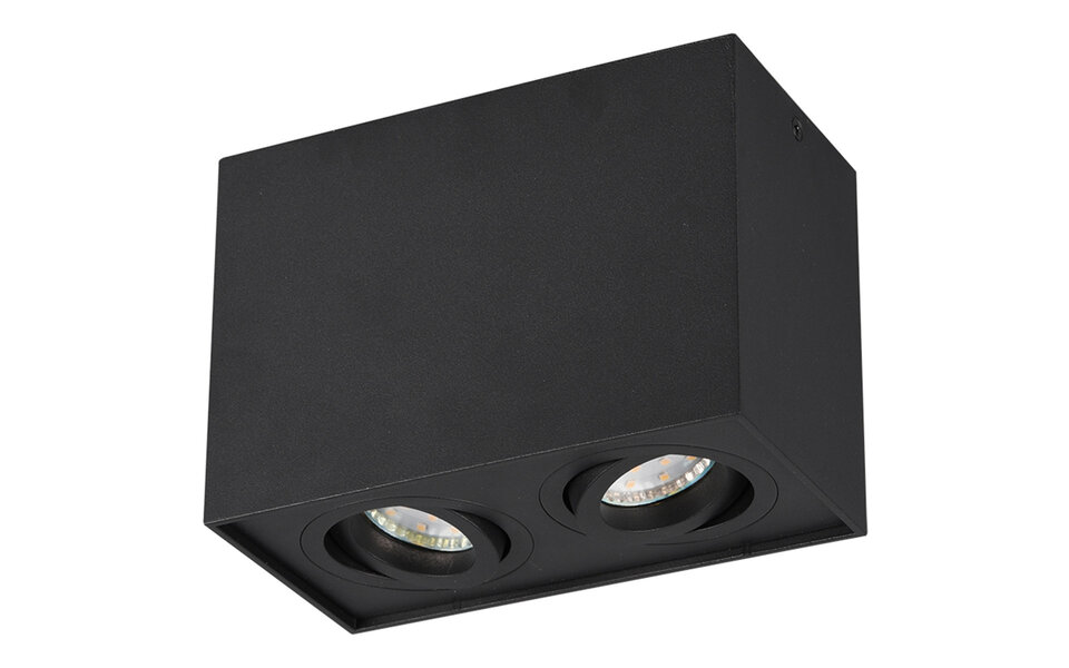 HLW LED LED Ceiling Spotlight - Trion Bisqy - GU10 Fitting - 2-light - Rectangular - Matte Black - Aluminum HLW LED LED Ceiling Spotlight - Trion Bisqy - GU10 Fitting - 2-light - Rectangular - Matte Black - Aluminum